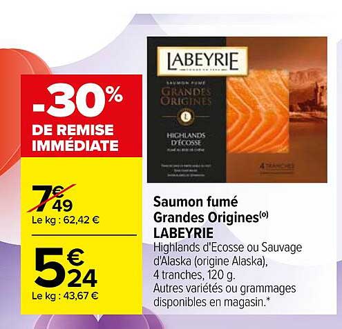 saumon fumé grandes origines labeyrie