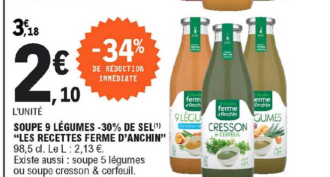 soupe 9 légumes -30% de sel "les recettes ferme d'anchin"