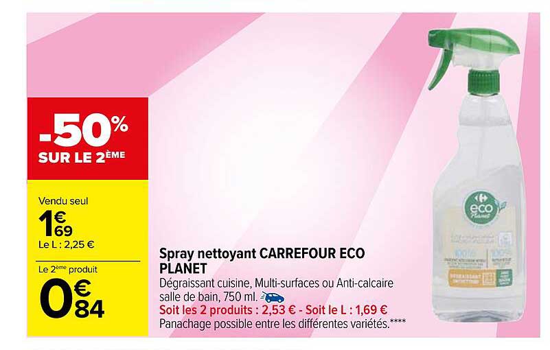 spray nettoyant carrefour éco planet