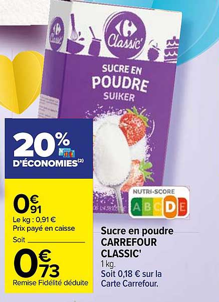Sucre En Poudre Carrefour Classic'