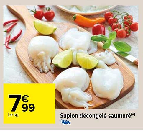 supion décongelé saumuré