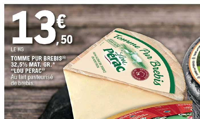 tomme pur brebis 32,2% mat. gr. "lou pérac"