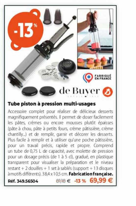 tube piston à pression multi-usages de buyer