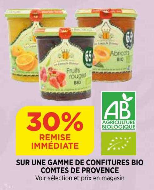 une gamme de confitures bio comtes de provence