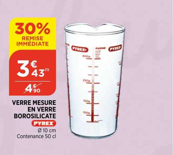 verre mesure en verre borosilicate pyrex