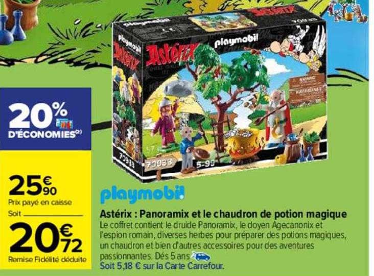 astérix : panoramix et le chaudron de potion magique playmobil
