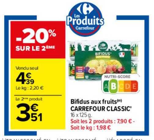 Bifidus Aux Fruits Carrefour Classic'