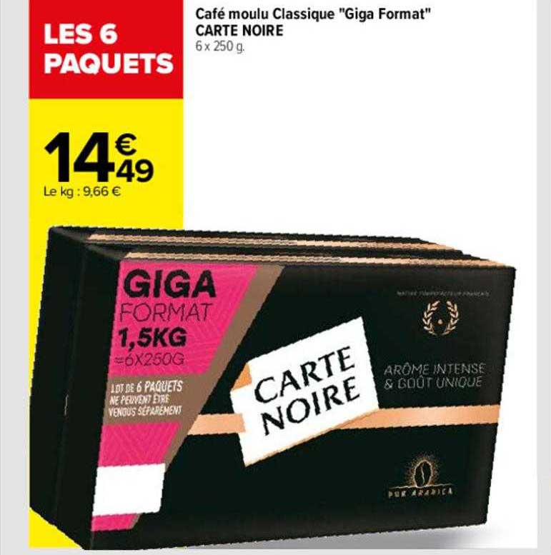 Café Moulu Classique "giga Format" Carte Noire