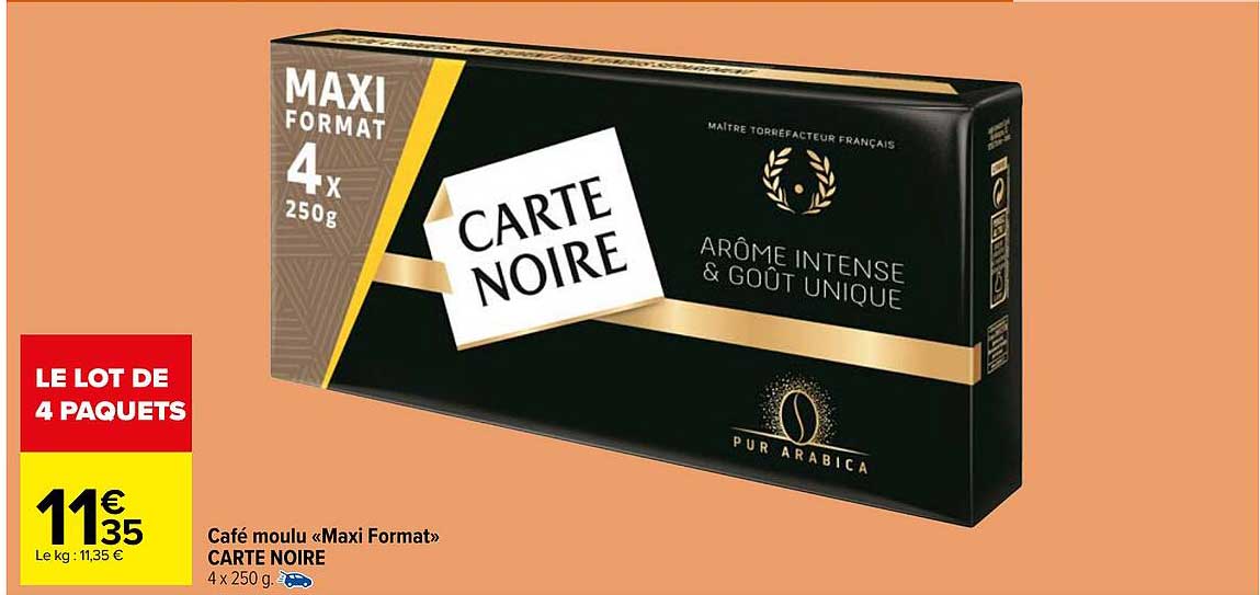 café moulu «maxi format» carte noire