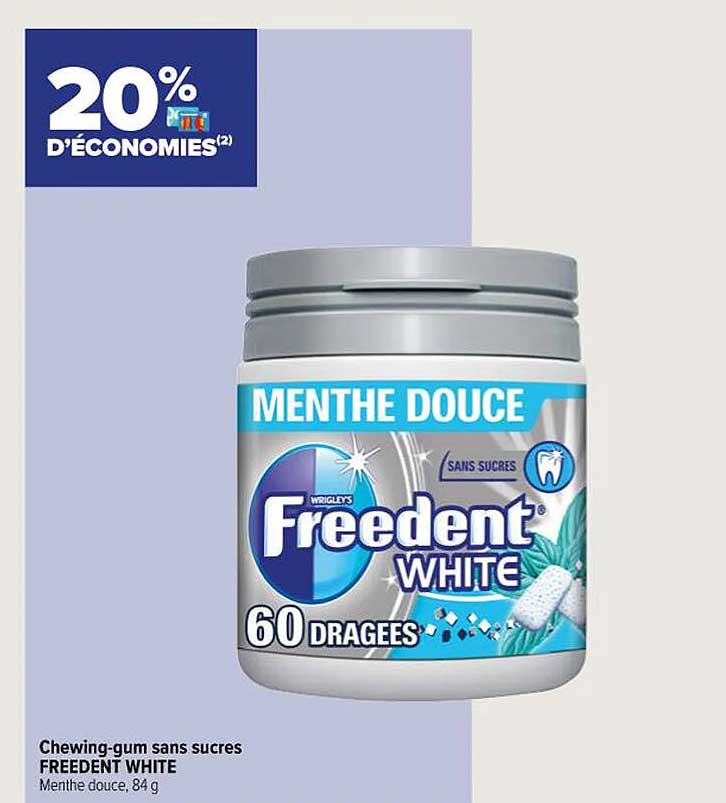 chewing-gum sans sucres freedent white