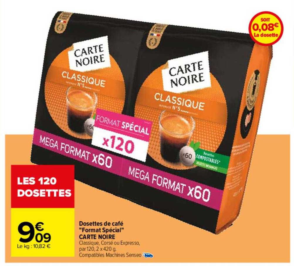 Dosettes De Café "format Spécial" Carte Noire
