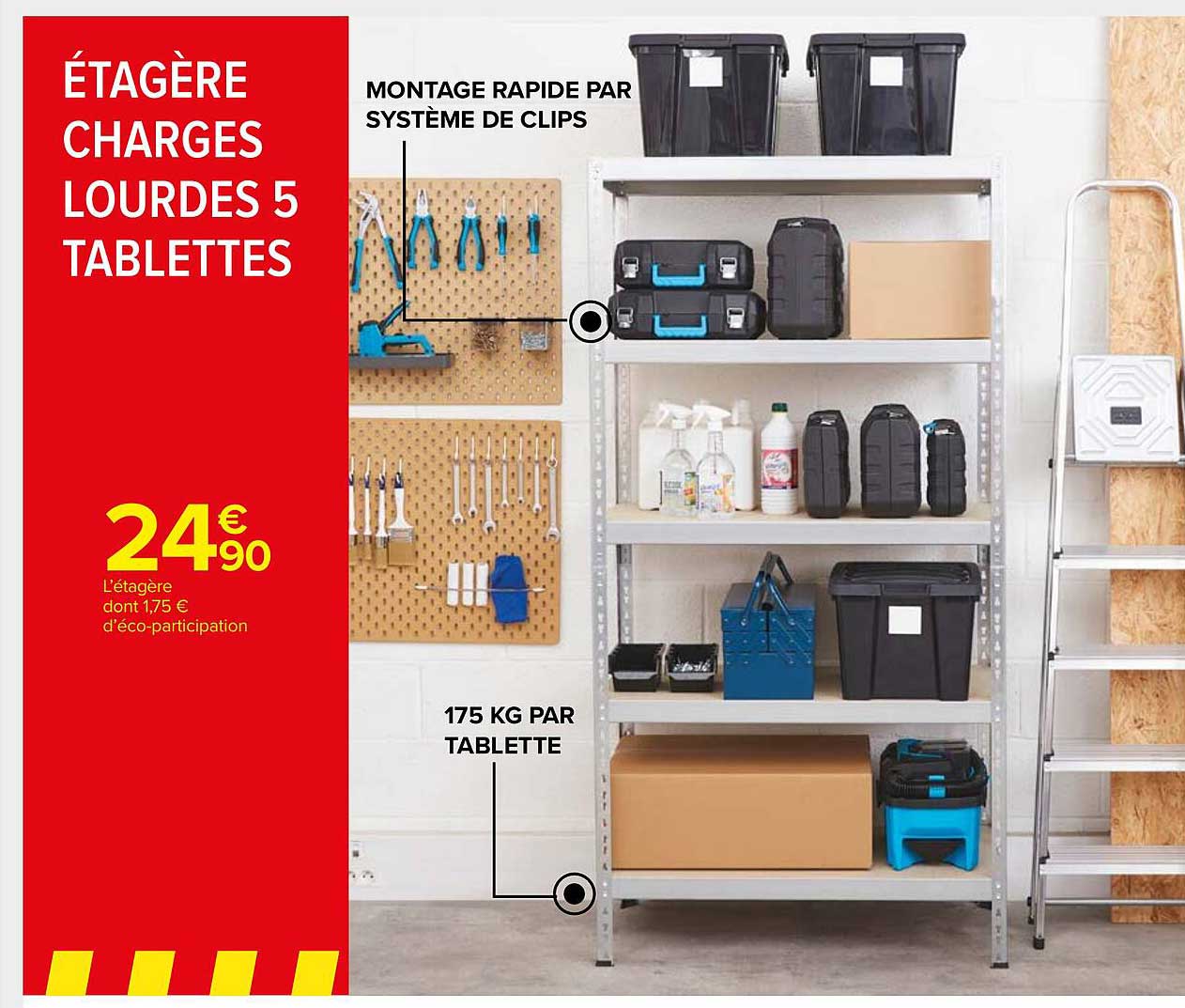 étagère charges lourdes 5 tablettes
