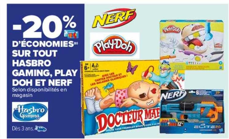 hasbro gaming, play doh et nerf