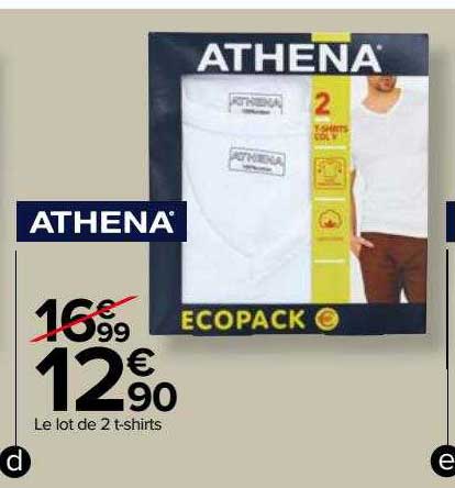 le lot de 2 t-shirts athena