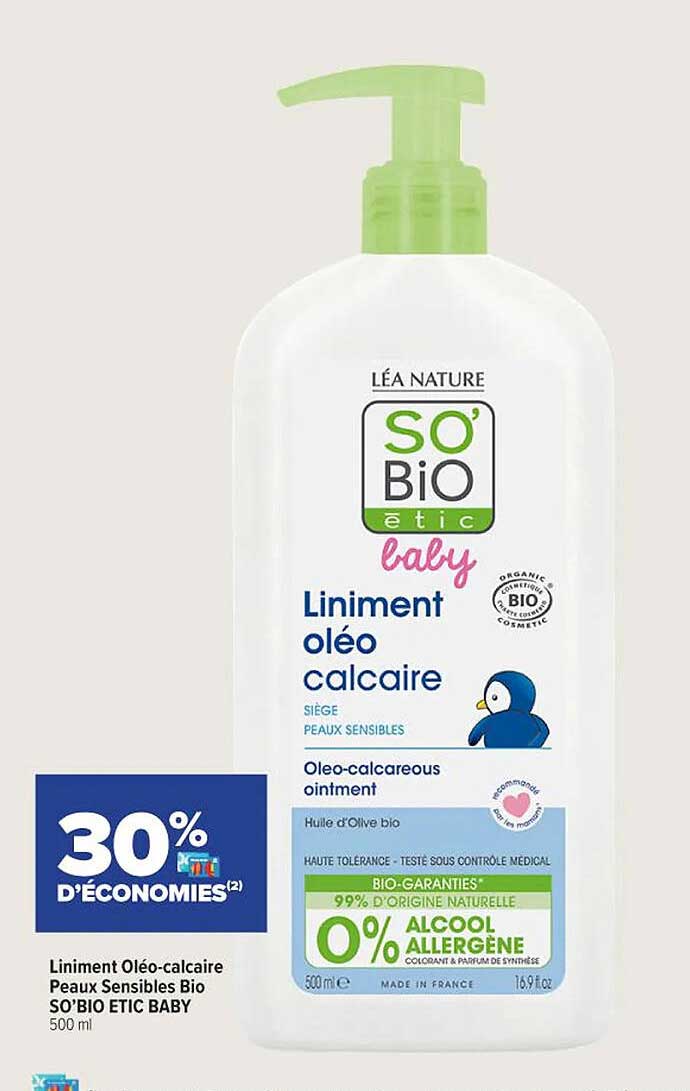 liniment oléo-calcaire peaux sensibles bio so'bio étic baby