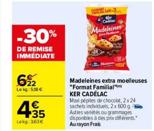 madeleines extra moelleuses "format familial" ker cadélac