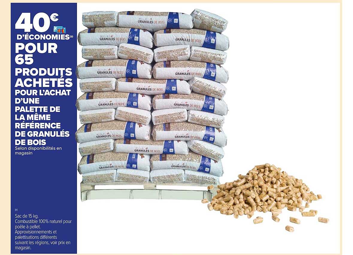 palette de la même référence de granulés de bois