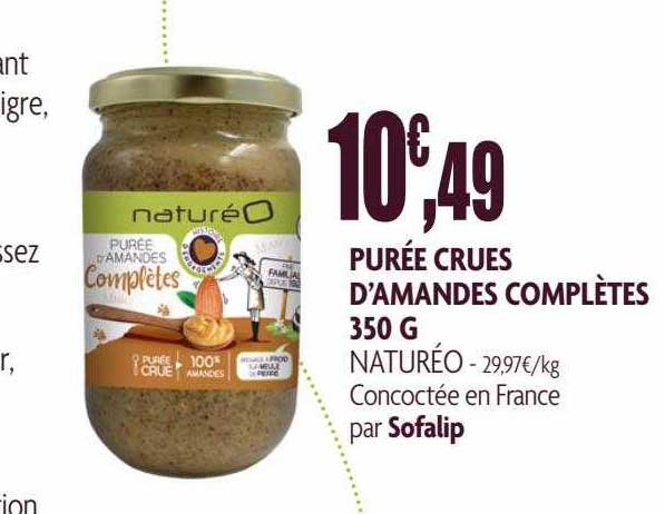 purée crues d'amandes complètes