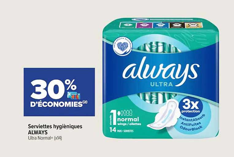 serviettes hygiéniques always