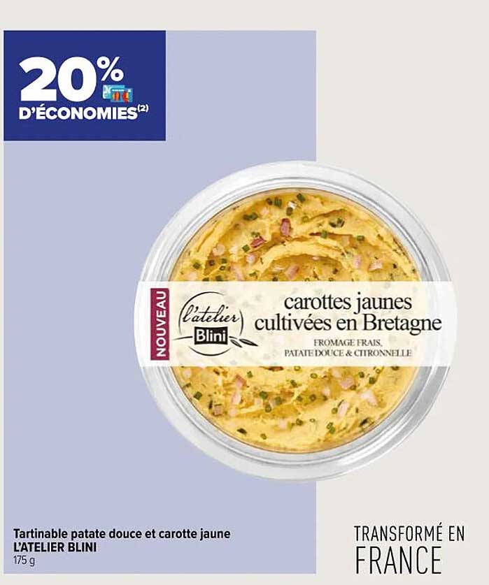 tartinable patate douce et carotte jaune l'atelier blini