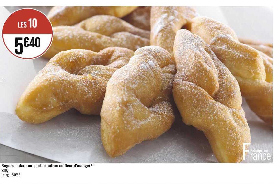 Bugnes Nature Ou Parfum Citron Ou Fleur D'oranger