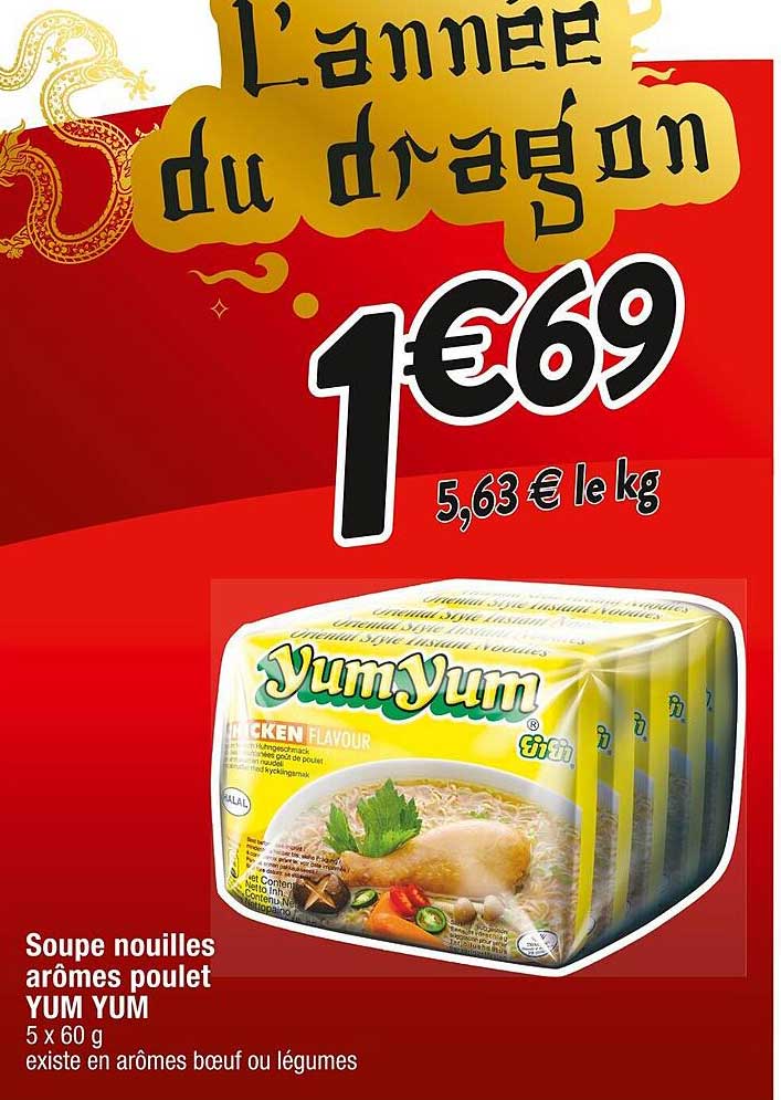 soupe nouilles arômes poulet yum yum