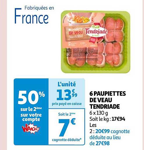 6 Paupiettes De Veau Tendriade