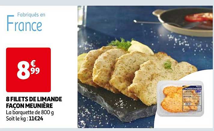 8 filets de limande façon meunière