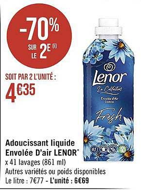adoucissant liquide envolée d'air lenor