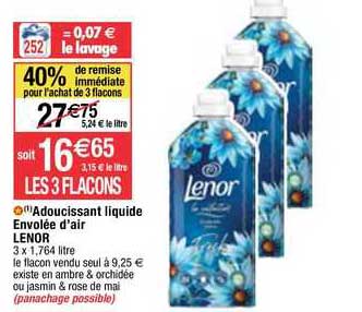 adoucissant liquide envolée d'air lenor
