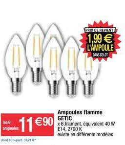 Ampoules Flamme Getic