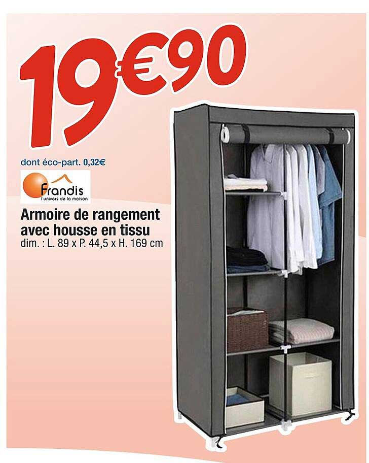 Armoire De Rangement Avec Housse En Tissu Frandis