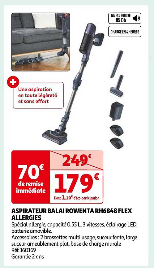aspirateur balai rowenta rh6848 flex allergies
