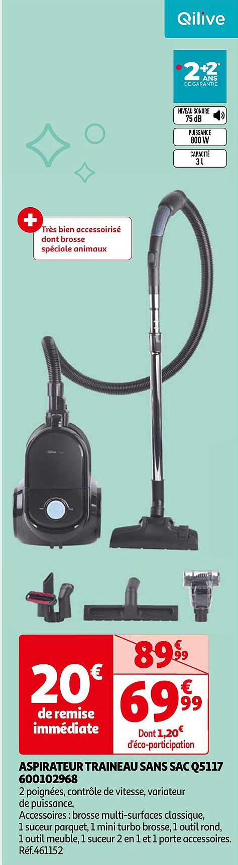 Aspirateur Traîneau Sans Sac Q5117 600102968 Qilive