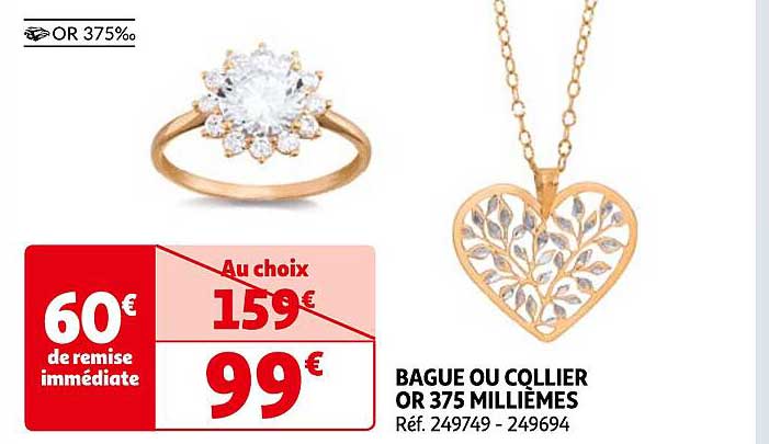 bague ou collier or 375 millièmes