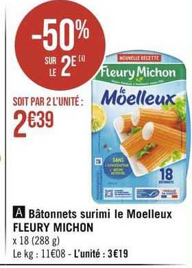 bâtonnets surimi le moelleux fleury michon