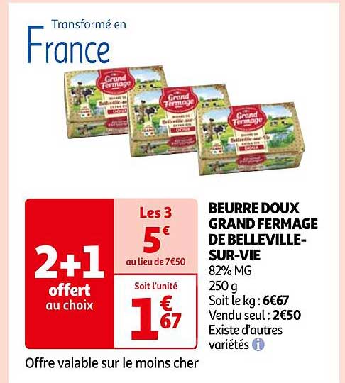 beurre doux grand fermage de belleville-sur-vie