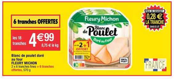 blanc de poulet doré au four fleury michon