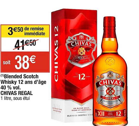 blended scotch whisky 12 ans d'âge 40% vol. chivas regal