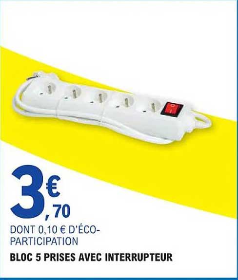 Bloc 5 Prises Avec Interrupteur
