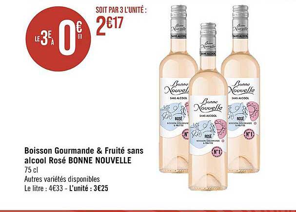 boisson gourmande & fruité sans aclool rosé bonne nouvelle
