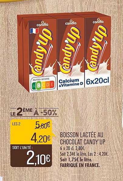 boisson lactée au chocolat candy'up