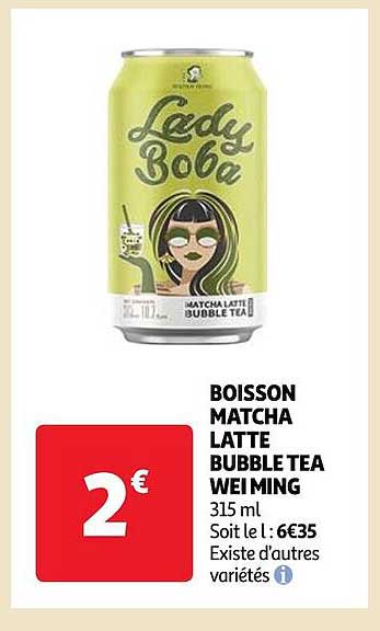 boisson matcha latte bubble tea wei ming