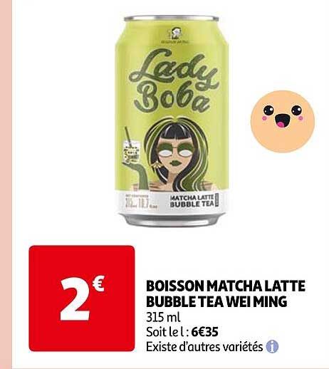 boisson matcha latte bubble tea wei ming
