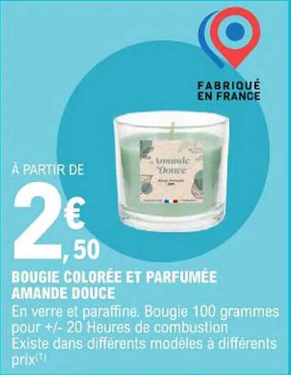 Bougie Colorée Et Parfumée Amande Douce