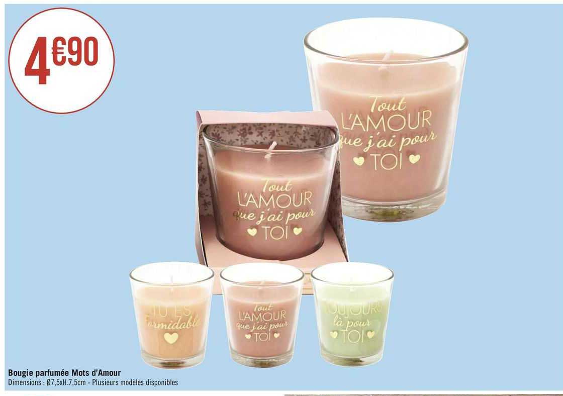 bougie parfumée mots d'amour
