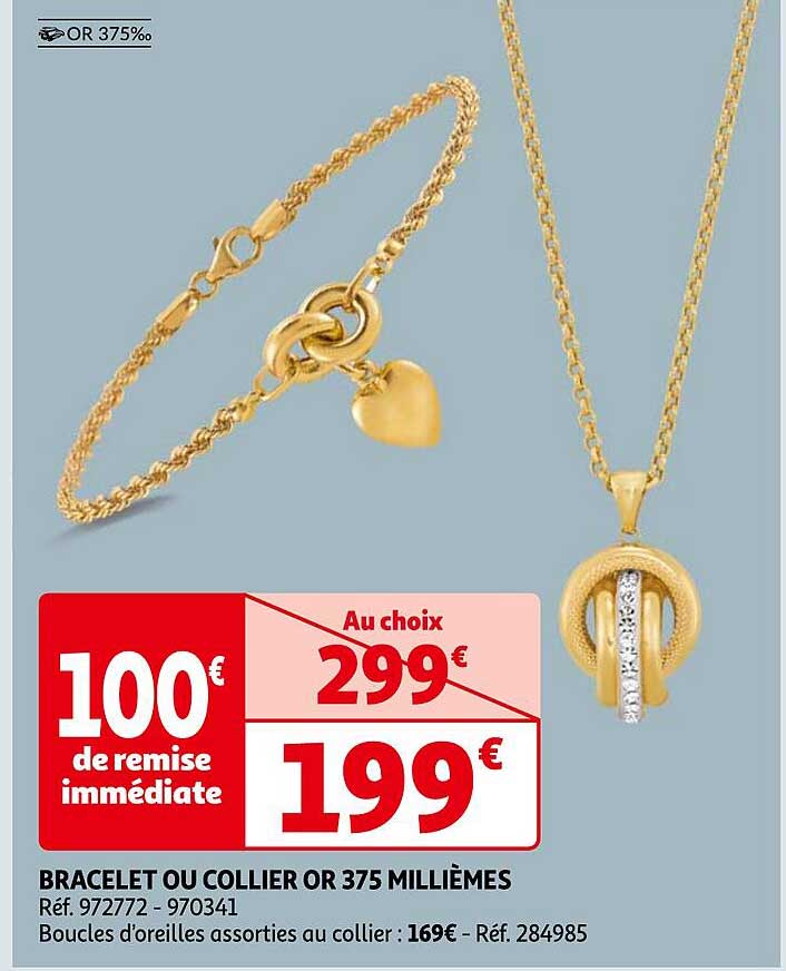 bracelet ou collier or 375 millièmes