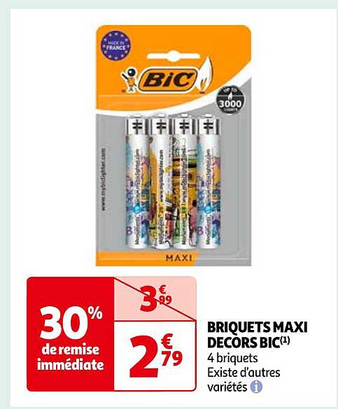 briquets maxi décors bic