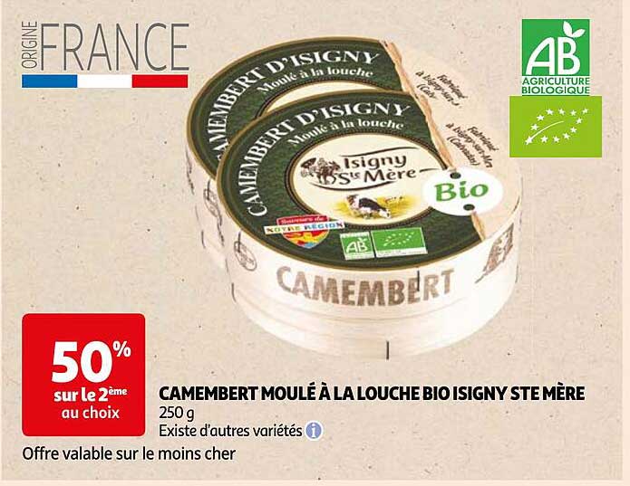 camembert moulé à la louche bio isigny ste mère