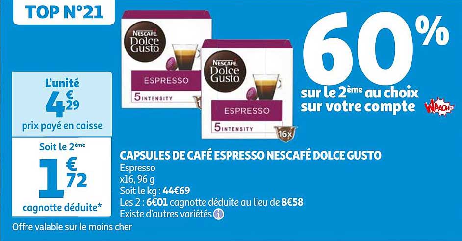 Capsules De Café Espresso Nescafé Dolce Gusto